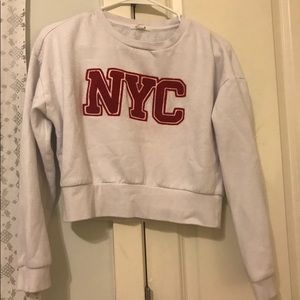 nyc cropped crewneck sweatshirt